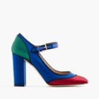 J.Crew Mary Jane pumps in colorblock satin