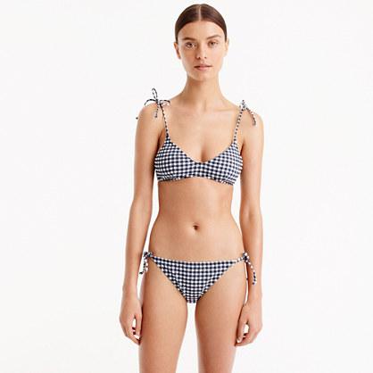 J.Crew Shoulder-tie french bikini top in classic gingham
