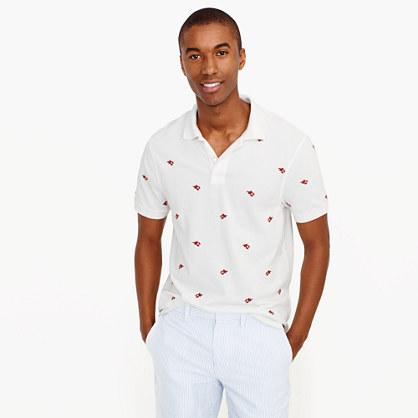 J.Crew Classic piqué polo shirt in embroidered lobsters