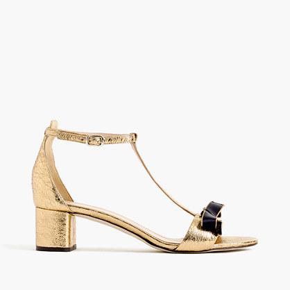 J.Crew Metallic double ankle-strap sandals