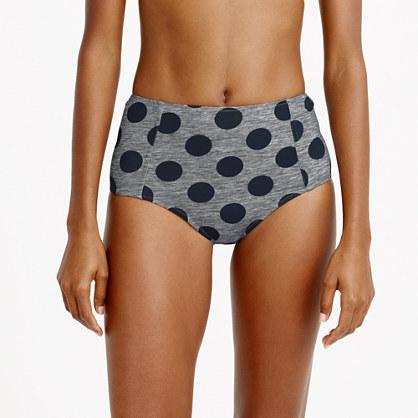 J.Crew Grey dot high-waist bikini bottom