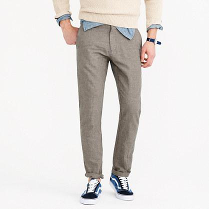 J.Crew Crosshatched cotton-linen pant in 770 fit