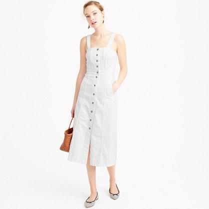 J.Crew Petite button-front dress in white denim