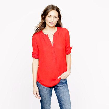 J.Crew Drapey crepe henley tunic