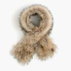 J.Crew Faux-fur stole with Black Watch lining