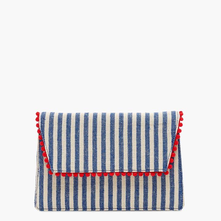 J.Crew Convertible envelope clutch in stripe