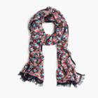 J.Crew Dark floral wool-blend scarf