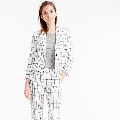 J.Crew Petite single-button jacket in windowpane tweed
