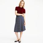 J.Crew Double-pleated midi skirt in stripe