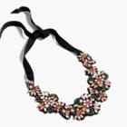 J.Crew Fabric-backed crystal cluster necklace