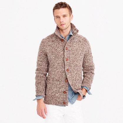J.Crew Donegal wool mockneck cardigan sweater