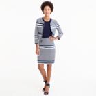 J.Crew A-line skirt in striped navy tweed