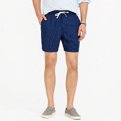 J.Crew Dock short in indigo striped Irish linen