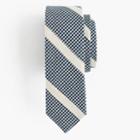J.Crew Cotton tie in navy micro-check stripe
