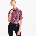 J.Crew Tie-neck tuxedo shirt with ruffles in Liberty Art Fabrics Sarah print