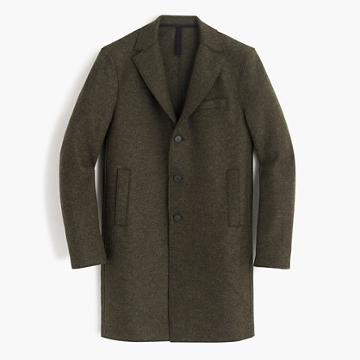 J.Crew Harris Wharf London&trade; pressed wool topcoat in olive