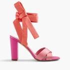 J.Crew Satin colorblock sandals with ankle wraps