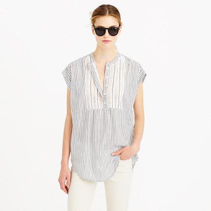 J.Crew Gauze tunic in stripe