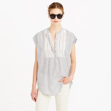 J.Crew Gauze tunic in stripe