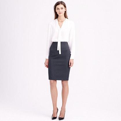 J.Crew Petite pencil skirt in pinstripe Super 120s wool