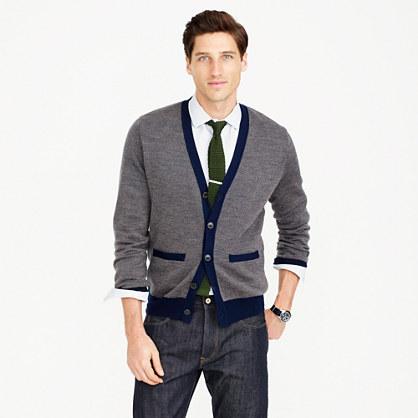 J.Crew Merino wool cardigan sweater in bird's-eye stitch