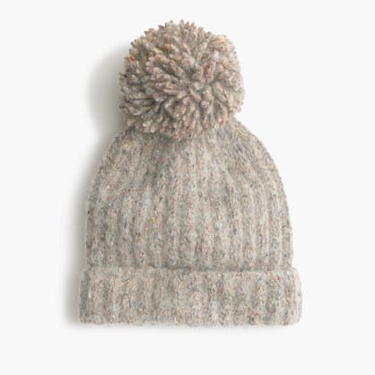 J.Crew Rainbow speckle pom-pom beanie