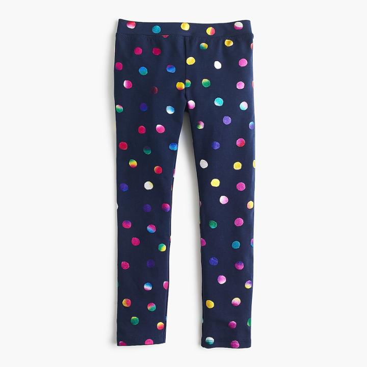 J.Crew Girls' everyday leggings in iridescent dots