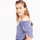 J.Crew Tall off-the-shoulder top in gingham