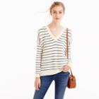 J.Crew Striped V-neck sweater in cotton-merino wool