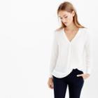 J.Crew Silk drapey V-neck blouse in ivory