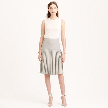J.Crew Drop-waist pleated skirt in Super 120s wool