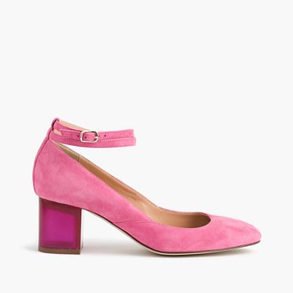 J.Crew Leonard suede ankle strap pumps