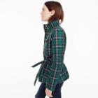 J.Crew Plaid belted puffer jacket