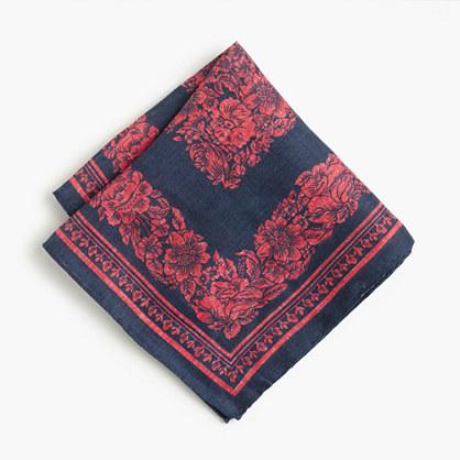 J.Crew Italian linen pocket square in floral
