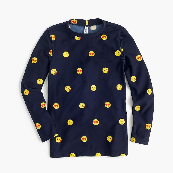 J.Crew Girls' rash guard in emojis