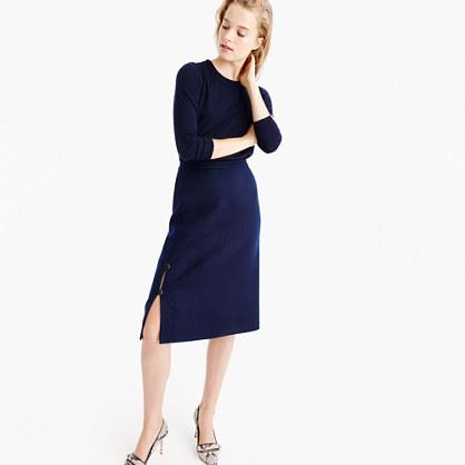 J.Crew Collection button skirt in double-faced cashmere