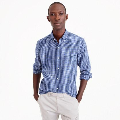 J.Crew Slim Irish linen shirt in check