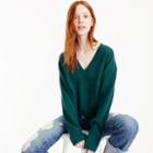 J.Crew Cropped thermal V-neck sweater in everyday cashmere