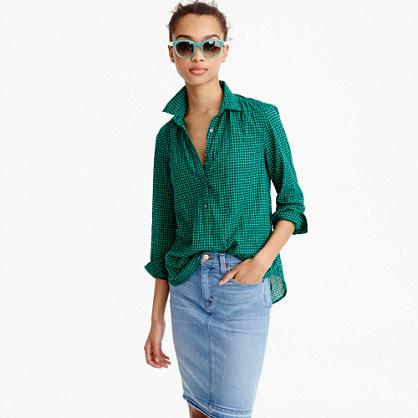 J.Crew Gathered popover in two-tone gingham
