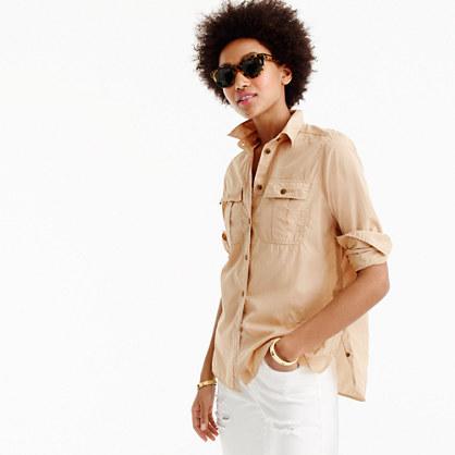 J.Crew Petite garment-dyed fatigue shirt