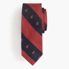 J.Crew Silk tie in stripe with embroidered squirrels