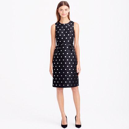 J.Crew Metallic dot jacquard dress
