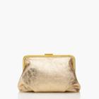 J.Crew Frame clutch in gold leather