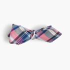 J.Crew Italian linen-silk bow tie in pink plaid