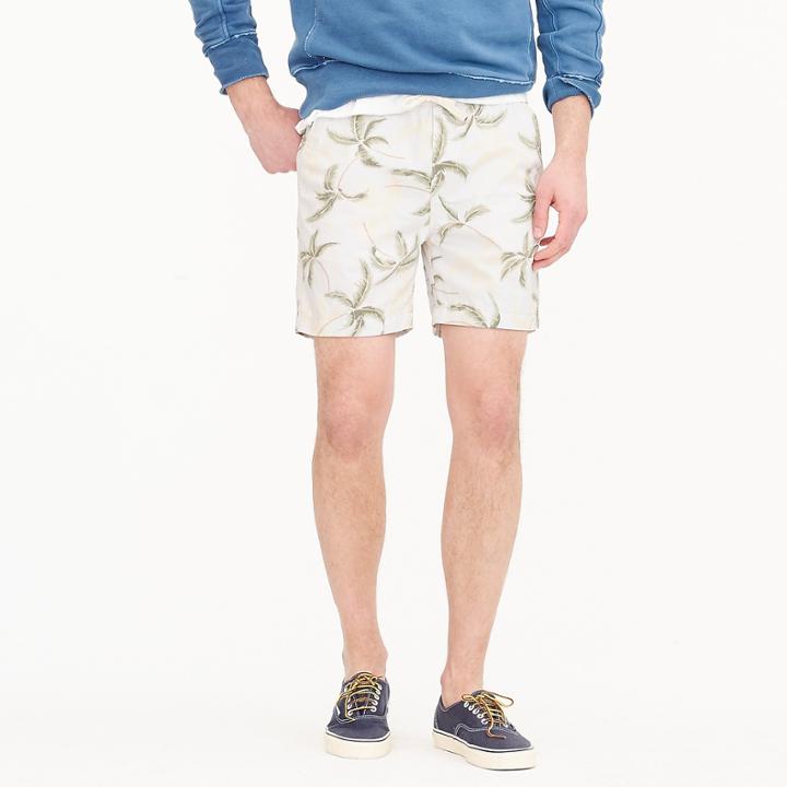 J.Crew Stretch dock short in palm print