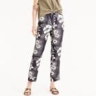 J.Crew Pull-on easy pant in floral-printed silk twill