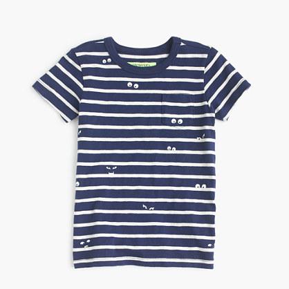 J.Crew Boys' striped Max the Monster pocket T-shirt
