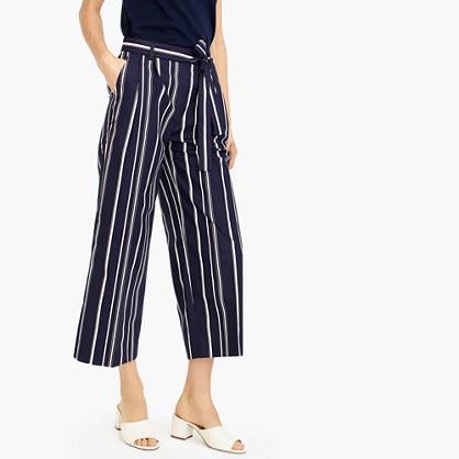 J.Crew Wide-leg cropped pant in stripe