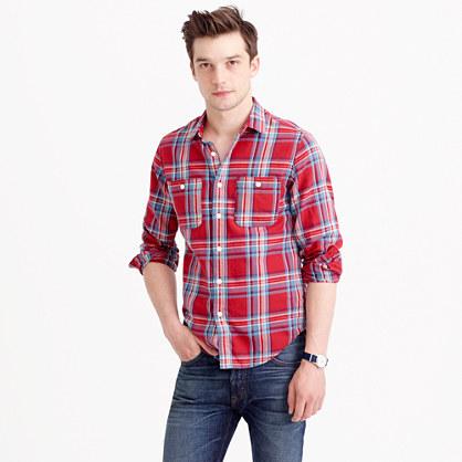 J.Crew Midweight flannel shirt in red plaid