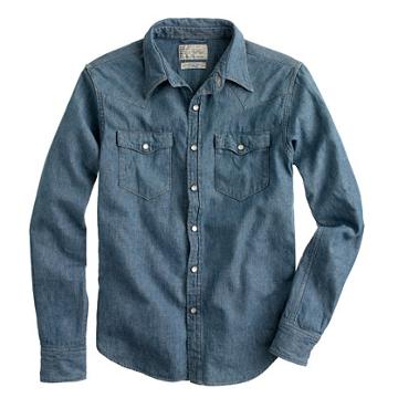 J.Crew United Arrows&trade; for J.Crew indigo herringbone western shirt